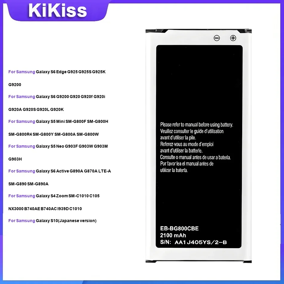 Фото Аккумулятор для Samsung Galaxy S6 Edge G925 G9200 G920 S5 Mini SM-G800F Neo G903F S6 Active G890A S4 Zoom SM-C1010 S10 B740AC №1