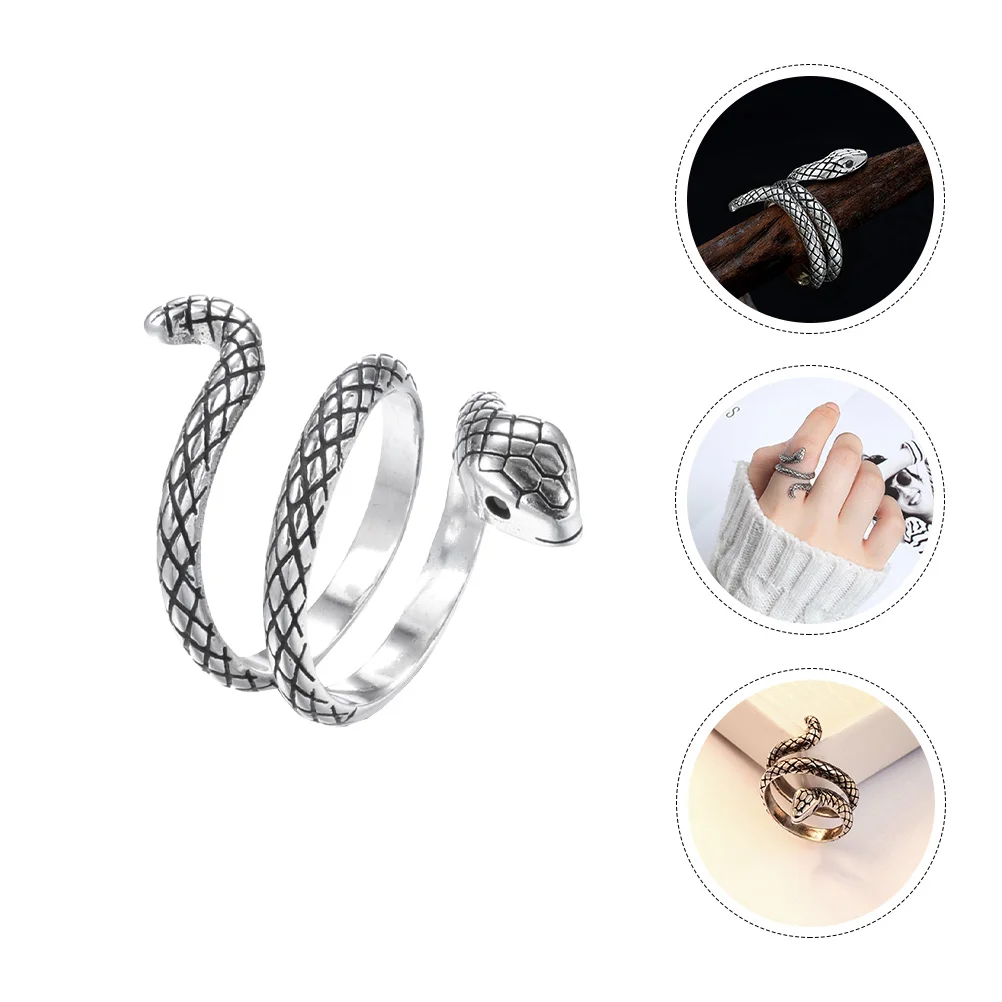 

1Pc Stylish Ring Snake Shaped Ring Serpentine Ring Finger Jewelry Decoration