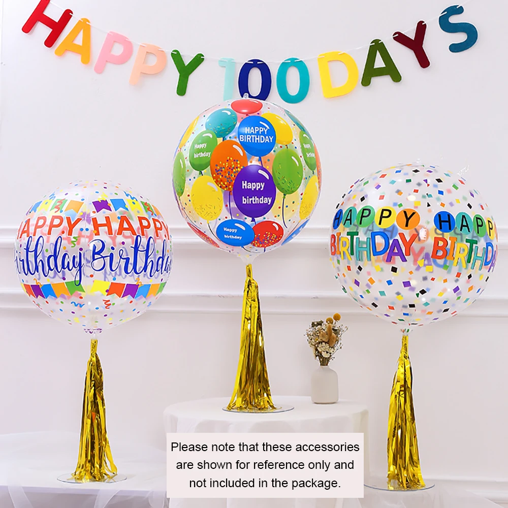 

22inch 4D Round Happy Birthday Foil Balloons Letter Printing Helium Ball Kids Gift Birthday Party Decorations Baby Shower Globos