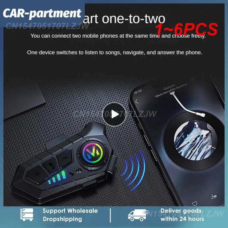 

1~6PCS Kebidumei Y10 Motorcycle Helmet Bluetooth Headset 2000Mah Super Long Standby Wireless Hands-free Waterproof Motorbike