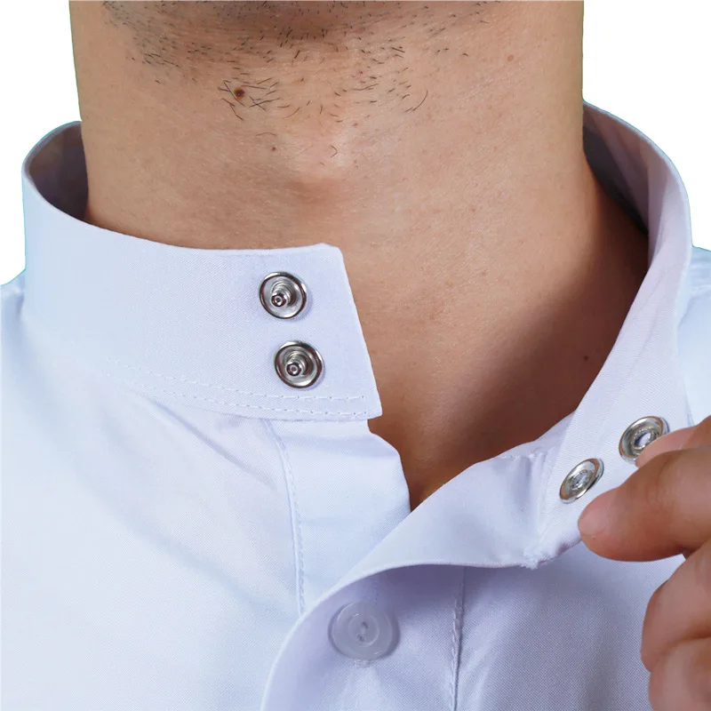 Muslim Men Robe Arab Middle East Men's White Stand Collar Robe Bath Robe Men