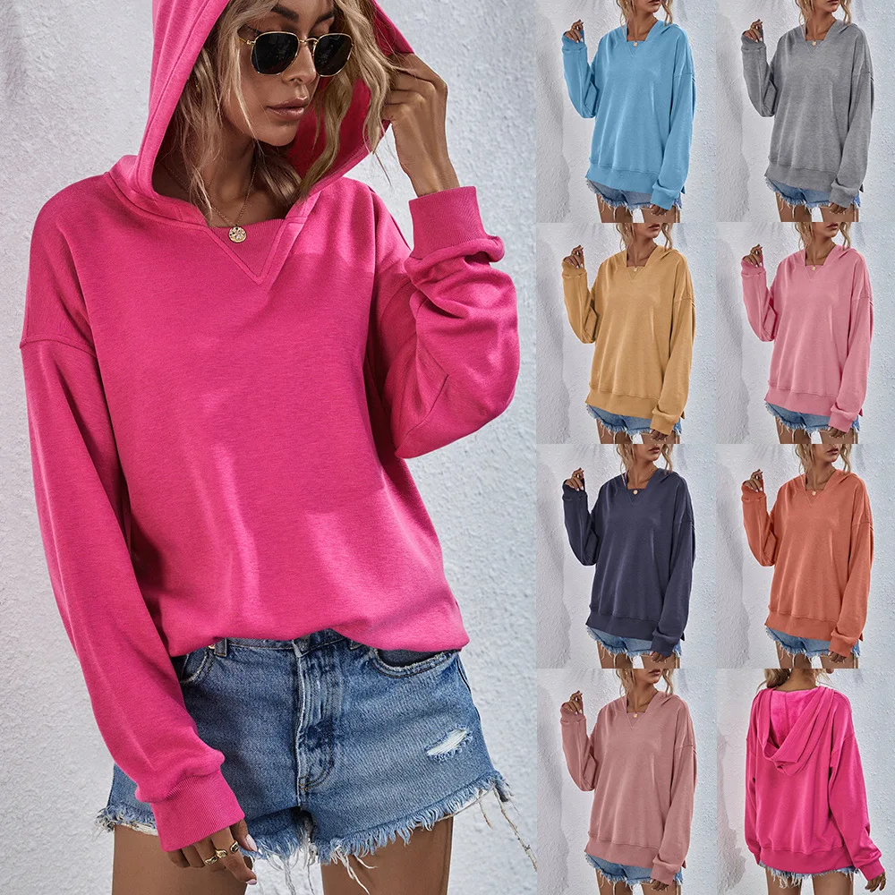 

Women's 2023 Autumn and Winter New plush sweater Women's hooded casual loose top