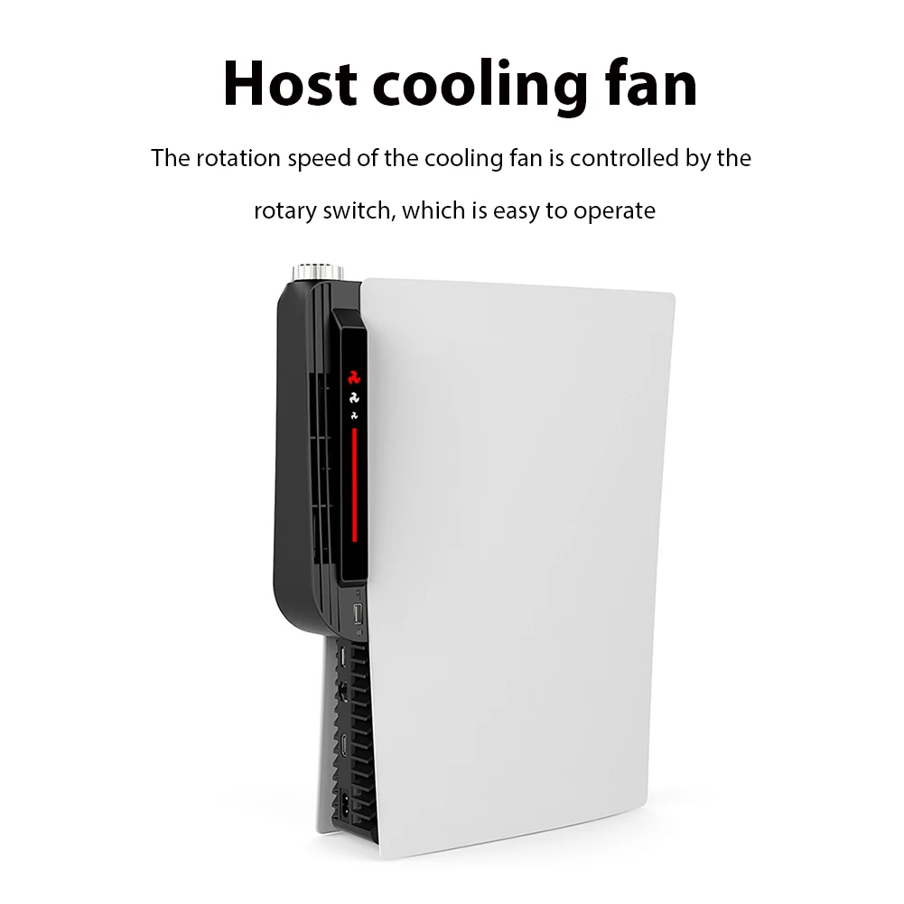 

External Game Console Host Radiator Cooler with USB Port 3 Gears Cooling Fans Game Artifact for PS5 Fan Gear Indicator Light