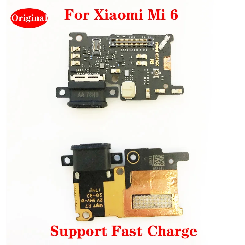 Original USB Charging Board Port For Xiaomi Mi 6 Supporrt Fast Charge Microphone Dock Connector Flex Cable Parts |