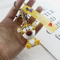 cartoon cute tigger doll keychain pendant men and women silicone bag car key chain accessories small gift jewelry