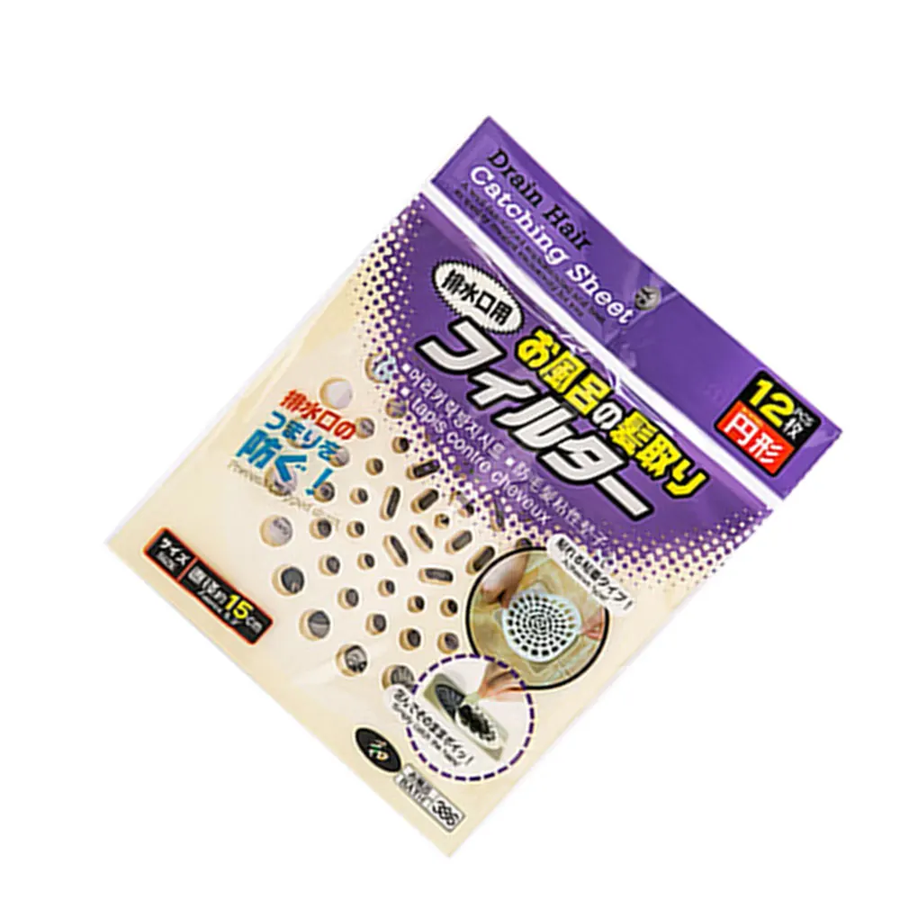 

12Pcs/15Pcs Disposable Floor Drain Filter Non-woven Cloth Drain Cover Shower Room Bathroom Hair Catcher Filter Sticker