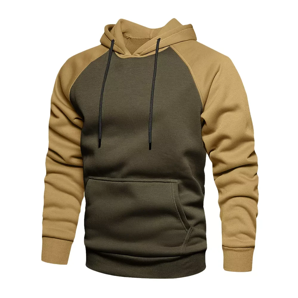 

2023New Warm Men's Hooded Sweatshirt Hoodies Patchwork Autumn Winter Loose Streetwear Hoodie Male Casual Fashion Hoody Outwe