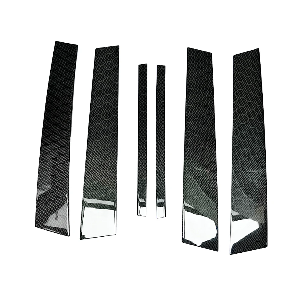 Блестящая черная 2x2 карбоновая B C опорная Накладка для литья отделка автомобиля