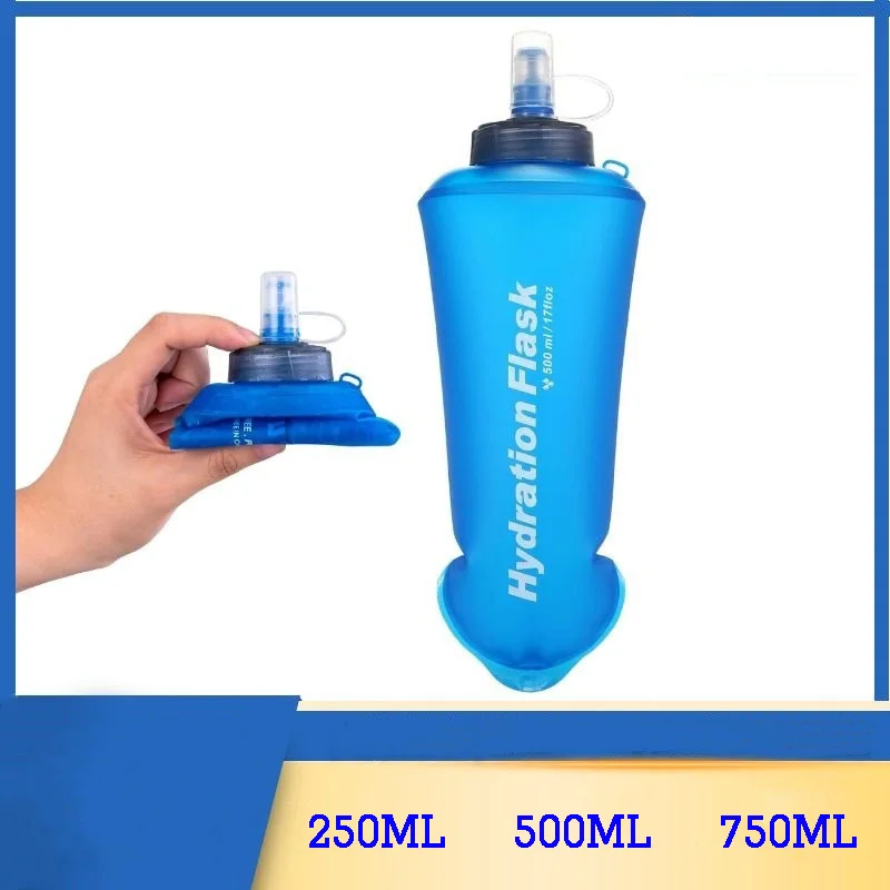 Sports Outdoor Water Bottle Bag Foldable Soft Water Bag 750ML 500ML 250ML Running Cycling Waterbag Kettle Hydration Flask