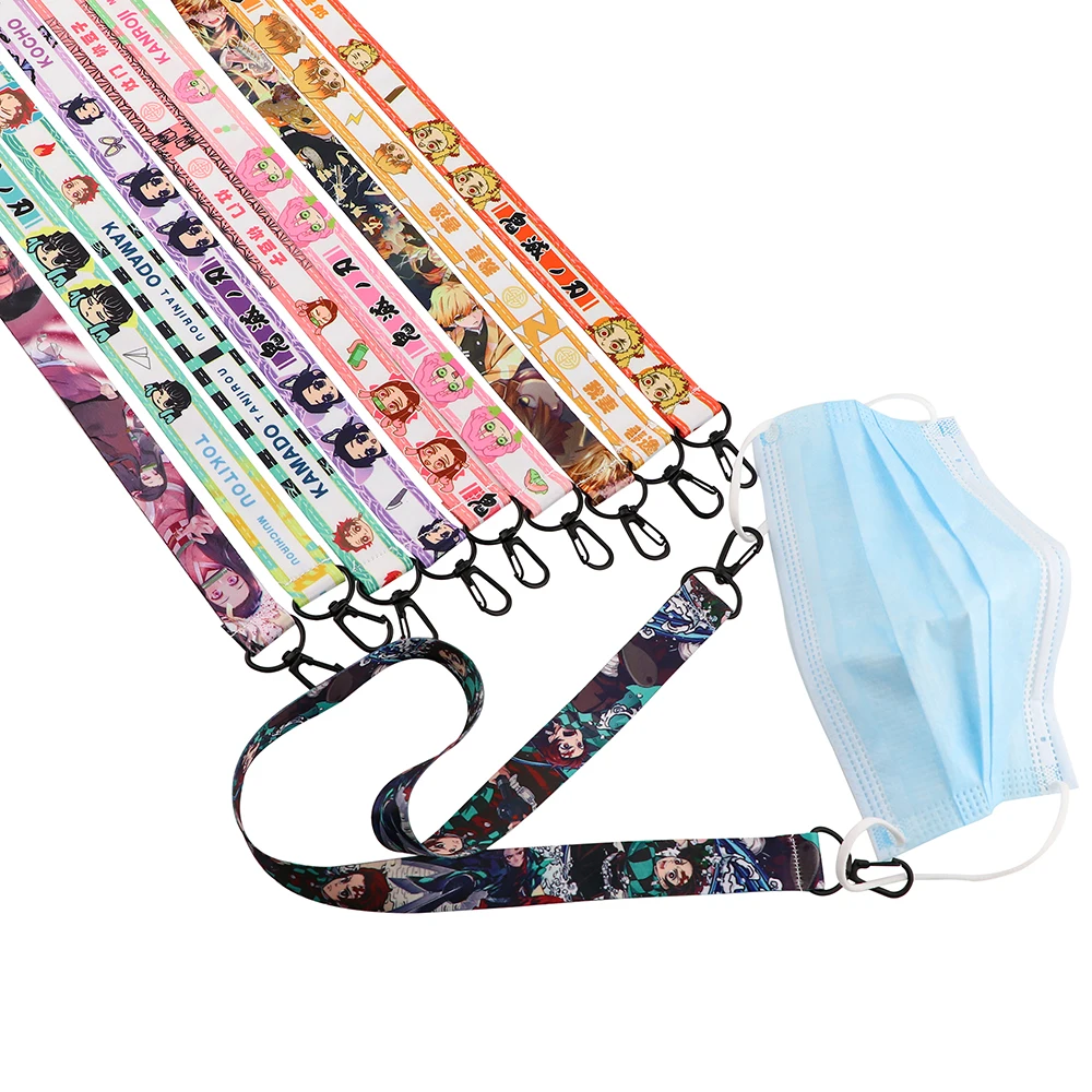 

YL56 Anime Demon Slayer Mask Holder Straps Boys Girls Retainer Mask Rope for Kids Student Neck Strap Lanyard Hangs Glasses Chain