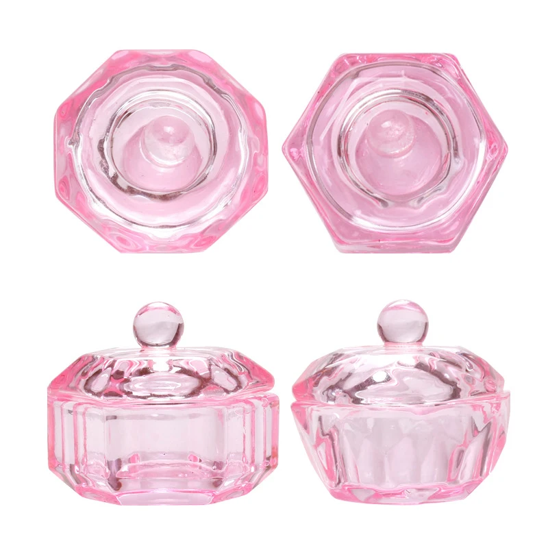 1 шт. чашка для ногтей радужная хрустальная стеклянная акриловая чаша жидкости