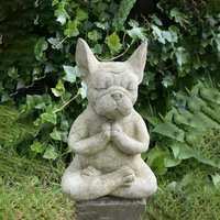 14cm meditation dog outdoor decorative garden statue garden resin crafts ornaments yard animal figure statues outdoor decor