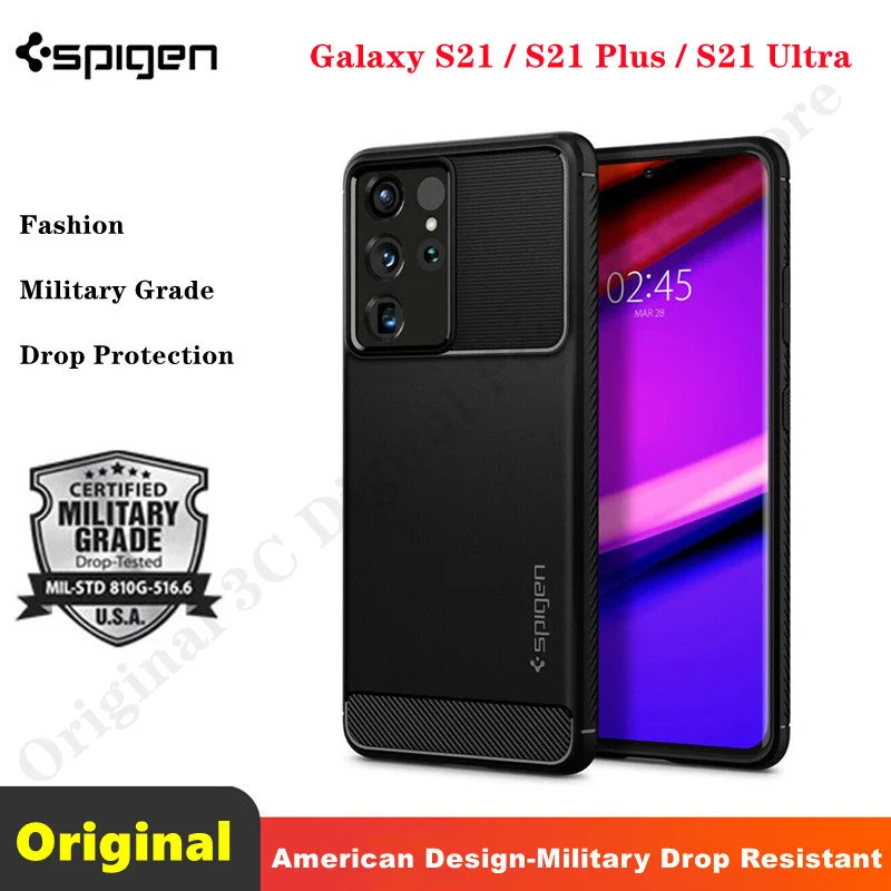 

For Samsung Galaxy S21 / S21 Plus / S21 Ultra Case | Spigen [ Rugged Armor ] Protective Cover