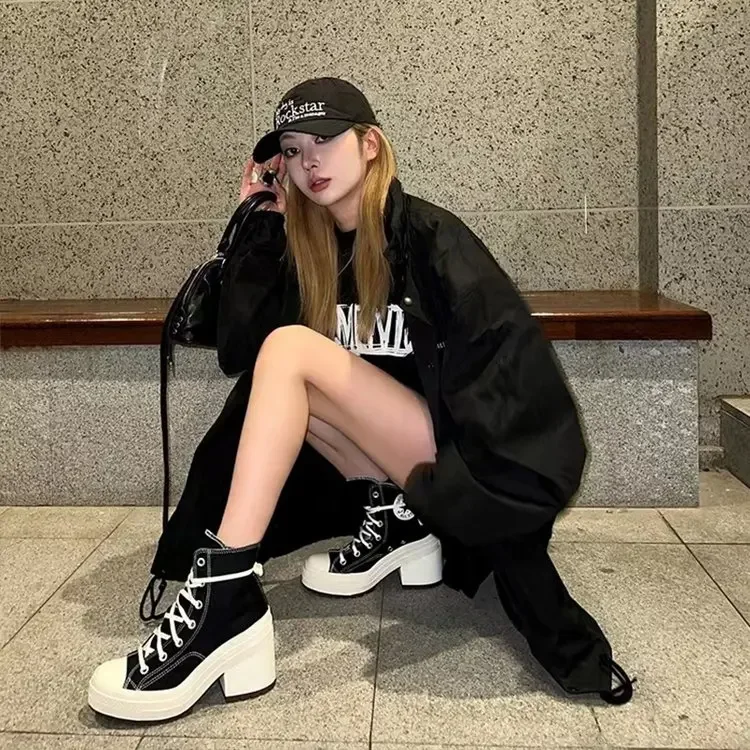 Женские кроссовки на платформе парусиновая обувь персонализированные роскошные