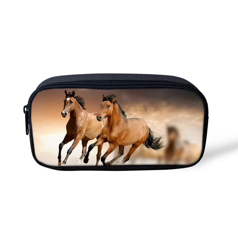 

Cute Horse 3D Print Kids Peach Bags Student Pen Bag Pencil Case School Stationary Women Makeup Pouch Travel Cosmetics Case