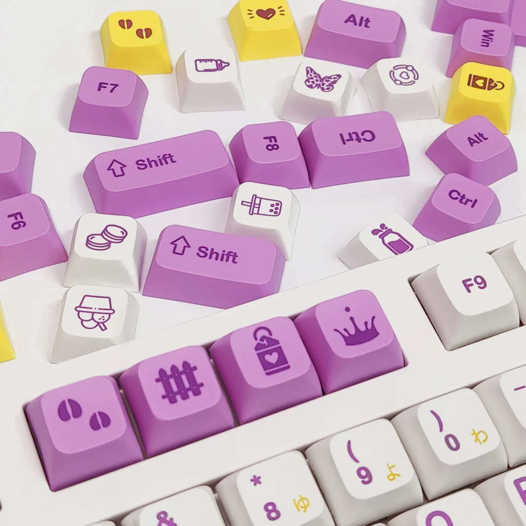 

KeysLand Mechanical Keyboard XDA Keycaps PBT DYE SUB for Cherry Mx 131keys Taro Milk GMK Clone For Gamer Gateron Pro Diy Kit