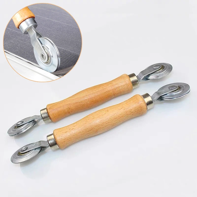 

2pcs Electroplating Window Screen Roller Spline Repair Roller Window Pressure Wheel Tool Double-Head Pressure Roller