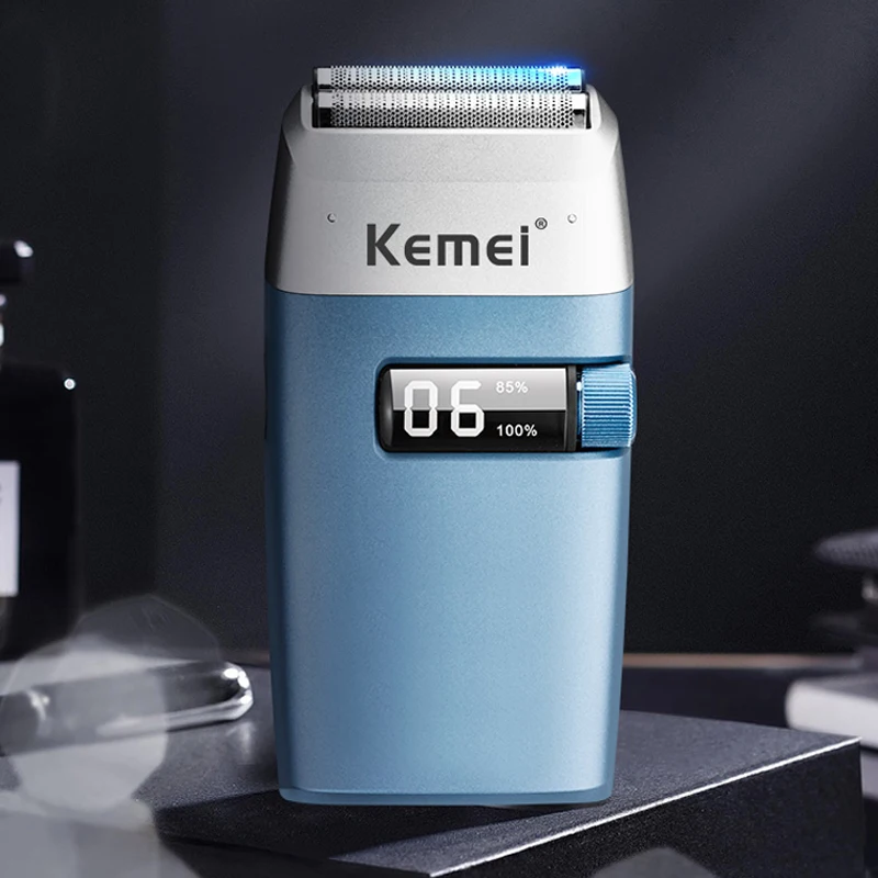 Kemei регулируемый 2-х скоростной электрический бритва для волос и бороды для мужчин, перезаряжаемая машинка для бритья лица, бритва для сбривания щетины и лысины.