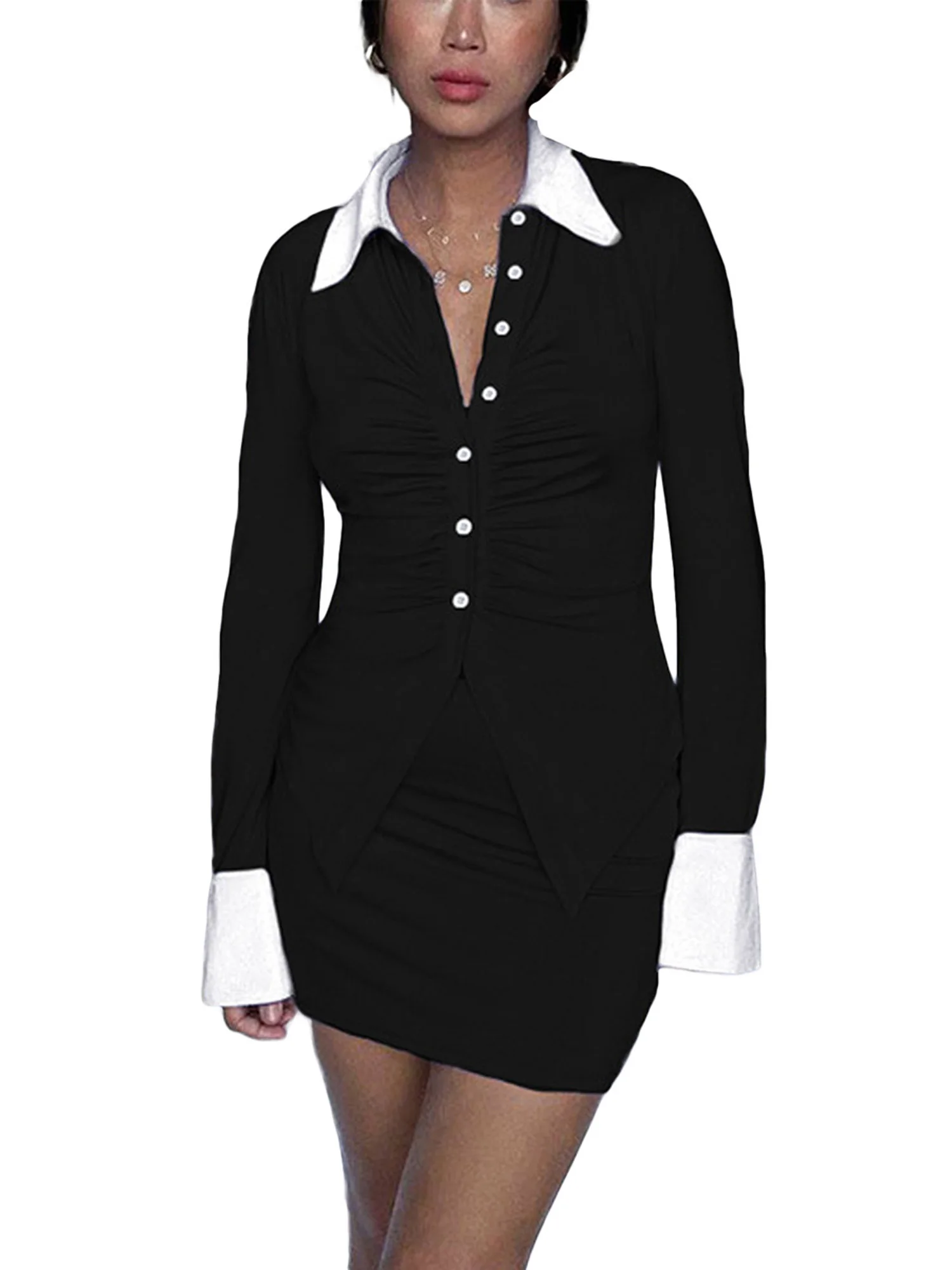 

Блузка в винтажном стиле из прозрачной сетки на пуговицах с расклешенными рукавами и деталями на завязках-уличная одежда в стиле ретро для E-Girl