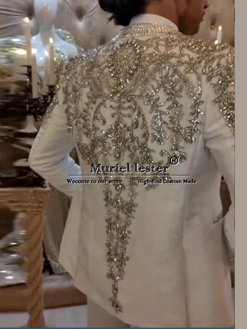 Блестящий Свадебный смокинг для жениха блейзер с камнями выпускного вечера