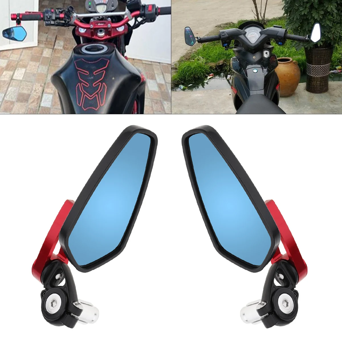 Купи Motorcycle Rearview Mirror Reflector Universial Motorcycle Aluminum Bar End Mirror Motorbike Handlebar Side Rearview Mirrors за 1,348 рублей в магазине AliExpress