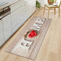 valentines day home decor kitchen rug sofa carpet love rose wood grain anti slip floor mat flannel printed entrance door mat