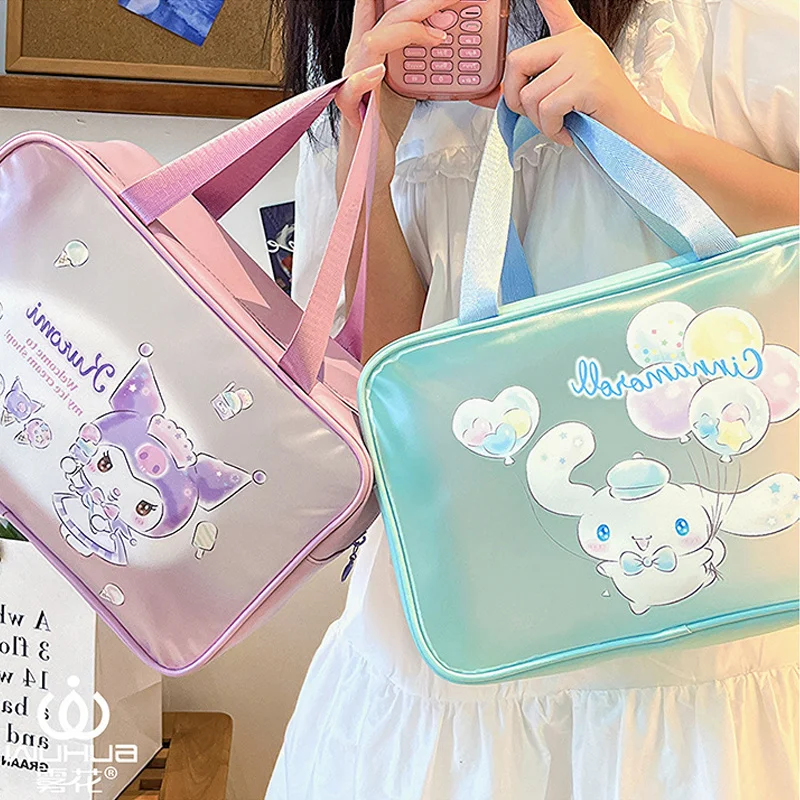 

Kawaii Sanrio сумка для хранения большой емкости аниме Kuromi Melody Hellokittys Путешествия Портативные водонепроницаемые туалетные принадлежности пляжная сумка