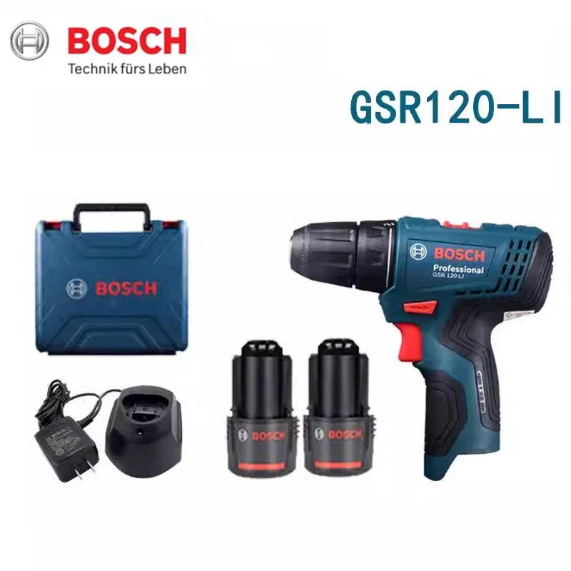 Аккумуляторная дрель Bosch GSR 120 Li электрическая отвертка с 2 батареями и