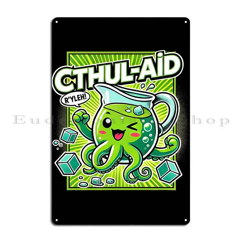 Cthul Aid Забавная металлическая табличка Ктулху Кино Домашний персонаж Украшение