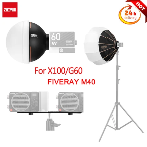 Софтбокс ZHIYUN 65 см, диффузионный купол, софтбол, крепление ZY, диффузор, шар для ZHIYUN MOLUS G60/MOLUS X100/FIVERAY M40