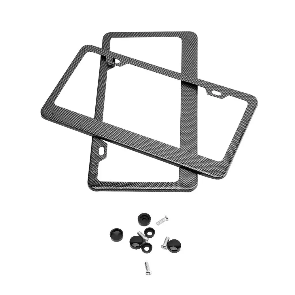 

High Quality 2Pcs Car License Plate Holder Mount Bracket Front/Rear Fiber