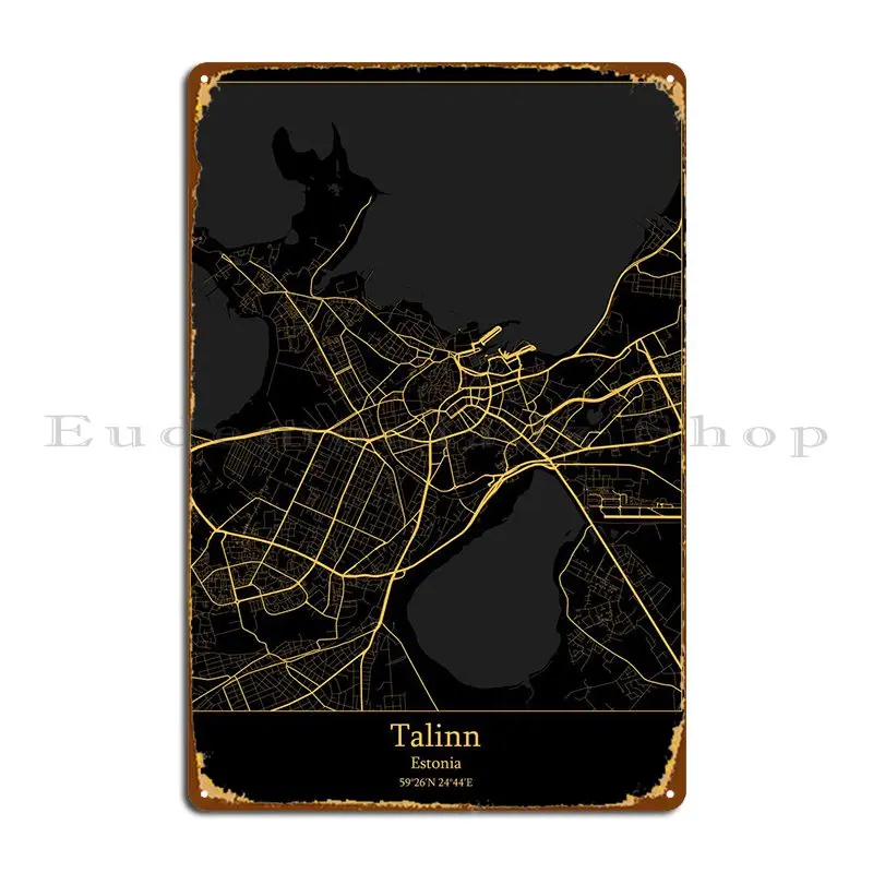 

Металлический знак Talinn Эстония, фотообои для гостиной, создание кинотеатра, жестяной плакат