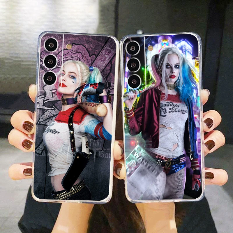 Чехол для телефона Harley Quinn Joker Wink Samsung S22 S21 S20 FE Ultra Pro Lite S10 5G S10E S9 S8 Plus прозрачный