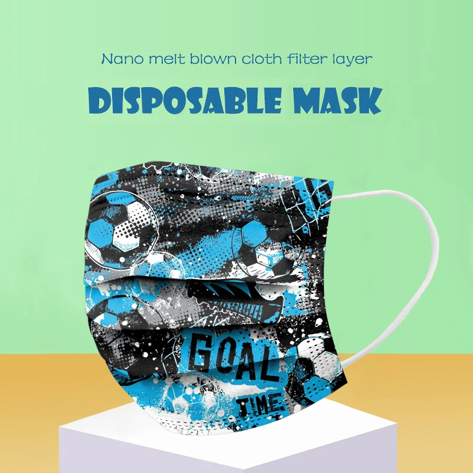 50 шт. Одноразовые 3-слойные защитные маски для лица 4-12 дюймов