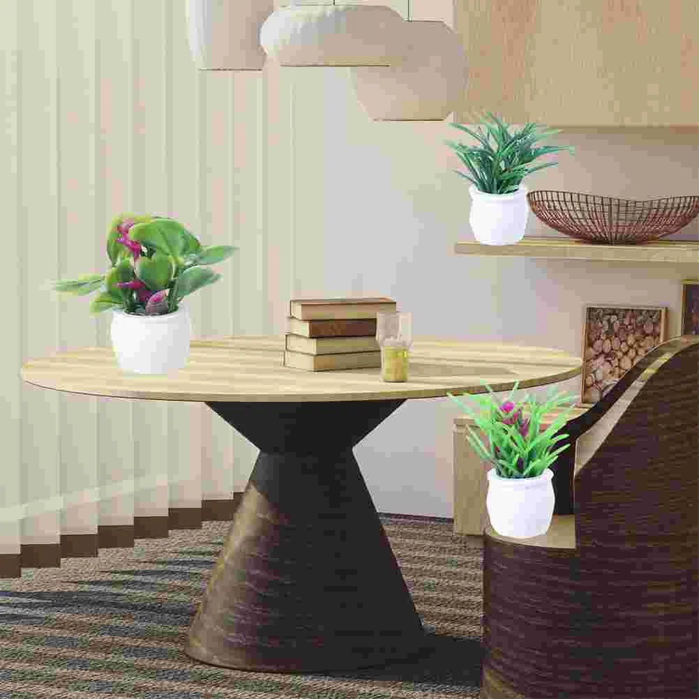 

7 Pcs Mini Potted Fake Artificial Decor Faux Indoor Plants House Simulation Desktop Bonsai Succulent Miniature