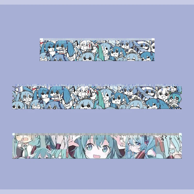 

Hatsune Miku Ruler Stationery Supplies Cartoon Two-Dimensional Student Acrylic High-Value Girl Heart Ruler 15/20Cm Drawing Scale