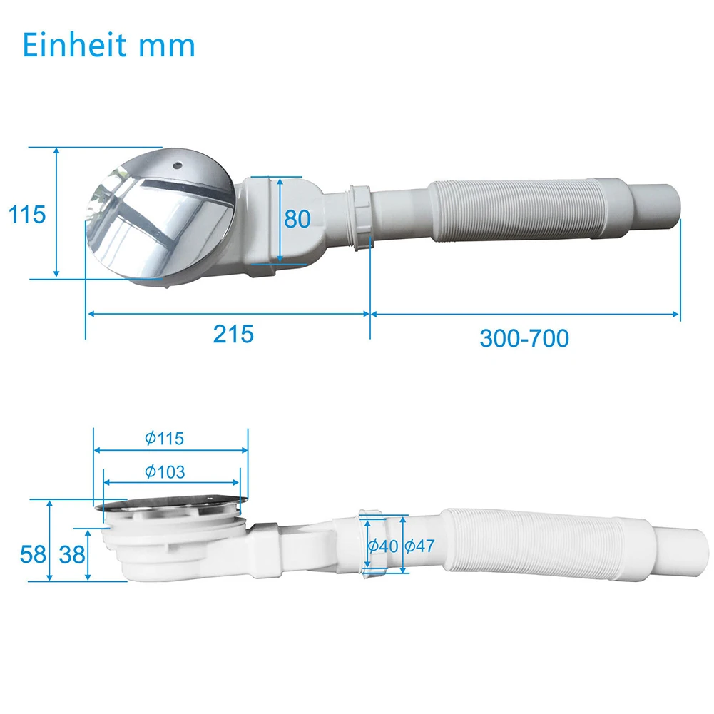 

1pcs Tray Drain Waste Trap Shower Traps Anti-odor European Style Drain For 90mm Diameter Waste Hole Shower Trays