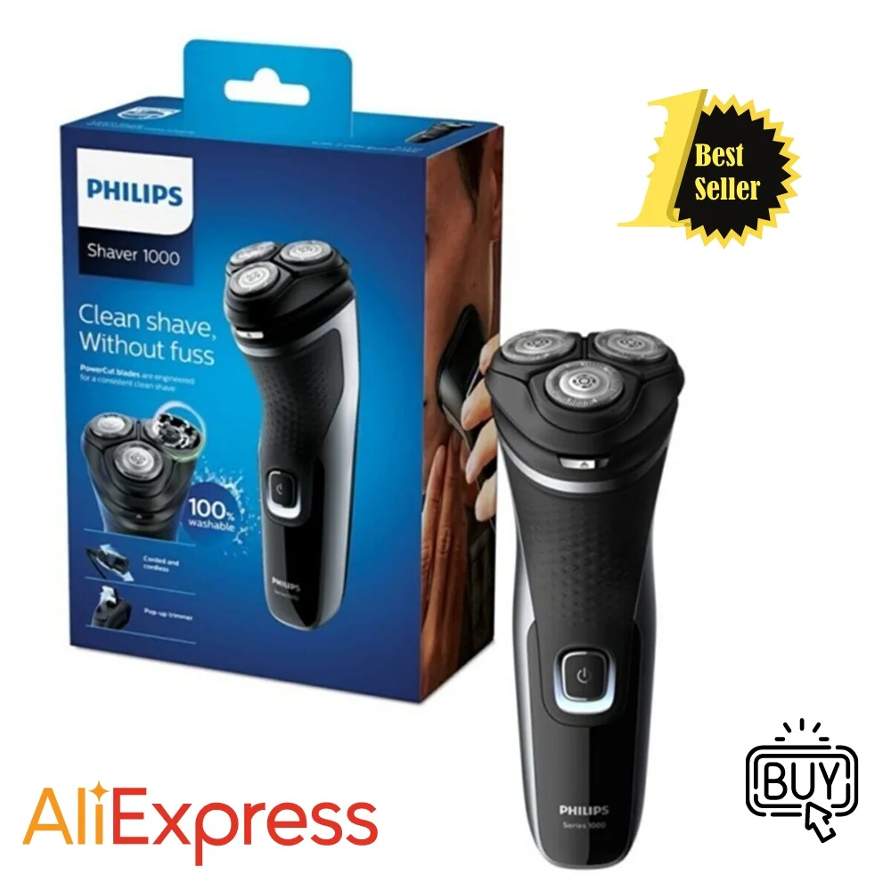 

Электробритва Philips S1223 для мужчин, Беспроводная Бритва для влажного и сухого бритья, высокоточный триммер с поворотным механизмом, водонепр...