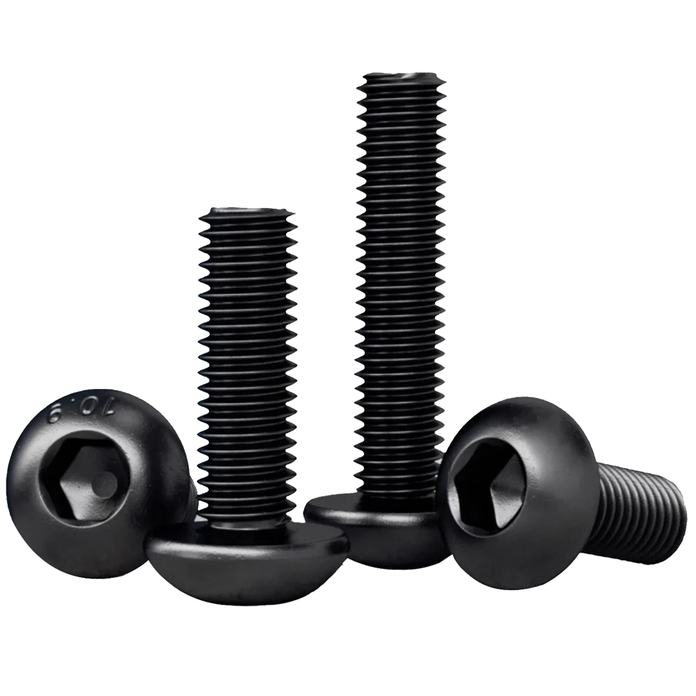 Черные винты из углеродистой стали M3 M4 M5 M6 M8  DIN912 DIN7991 ISO7380 A2
