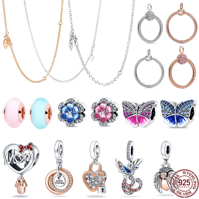 

Минималистичный кулон O из стерлингового серебра 925 пробы, модный подвесной оригинальный браслет Пандора Ожерелье, «сделай сам», женские вы...