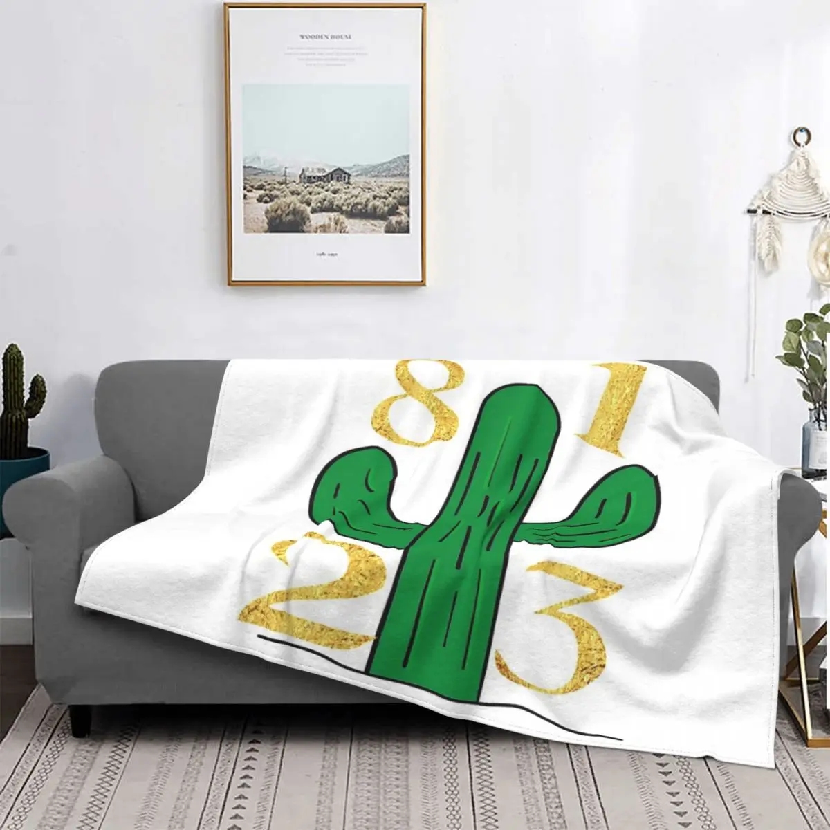 

Manta de Cactus para cama, cobertor a cuadros con capucha, manta para cama, 8123