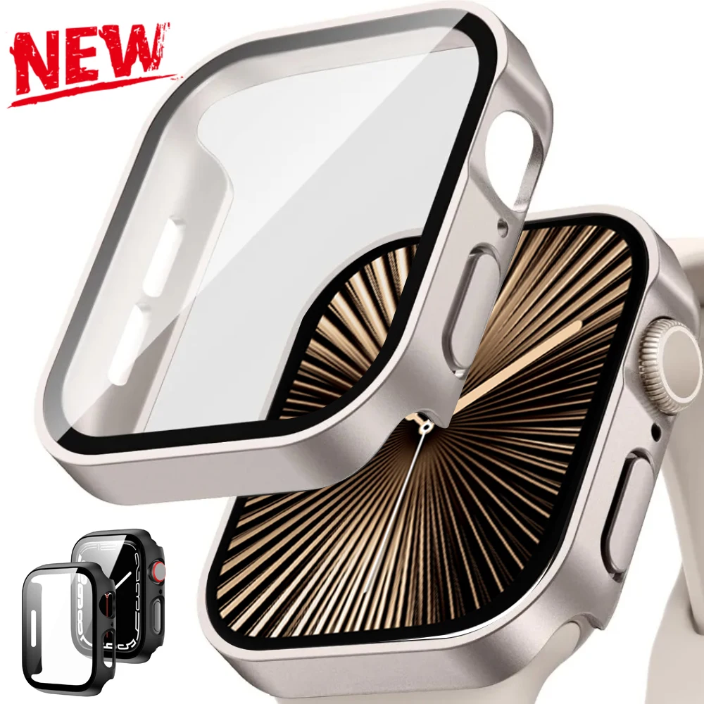 Матовый водонепроницаемый чехол-бампер для Apple Watch 10 46 мм 42 защитное стекло + чехол