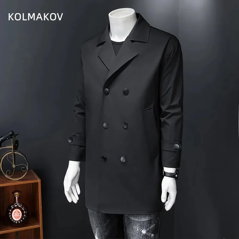 

2023 spring fashion coat men's High quality trench coat,autumn Business Casual jackets men,Men's Clothing full size M-4XL