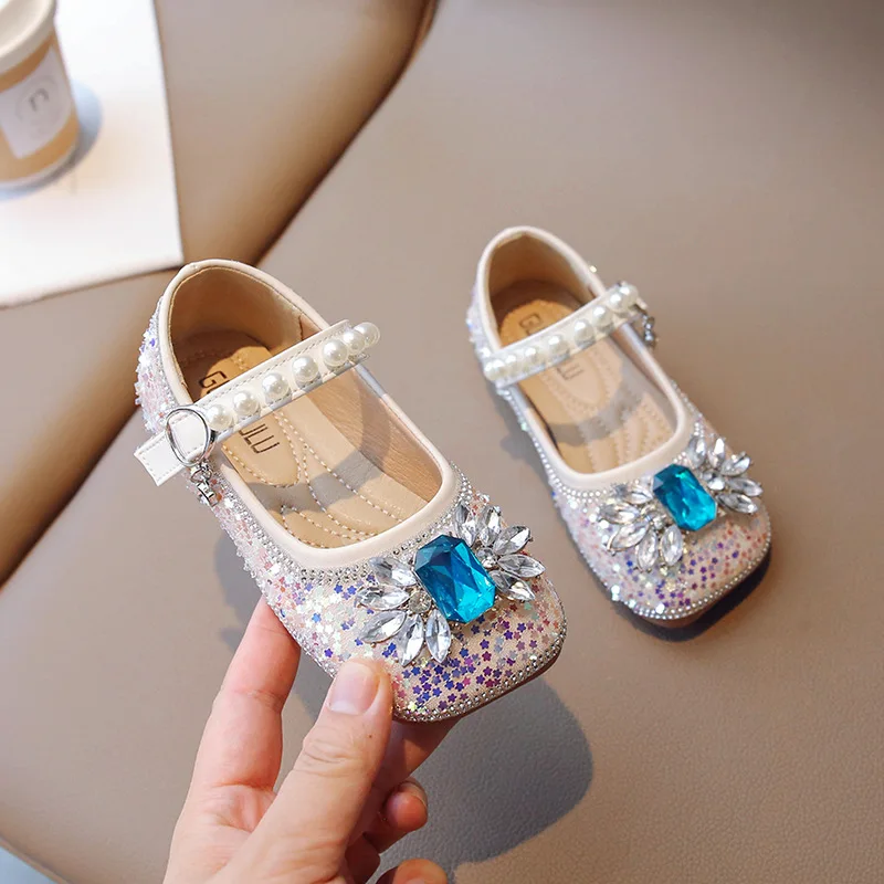 

Baby Girl Shoes Princess Kids Shoes Autumn Bling Rhinestone Crystal Shoes Party Girl's Casual Flats Children Toddlers Footwear