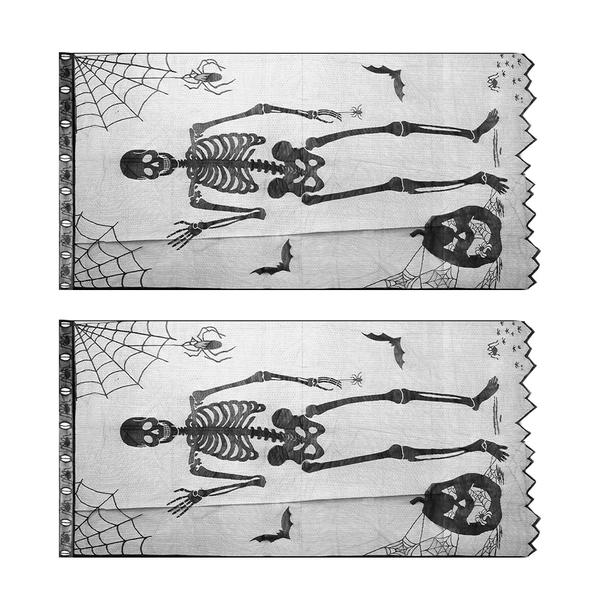 

2 Curtain Pumpkin Horror Printed Spider Web Party Prop Background Decoration Door Curtain for Festival