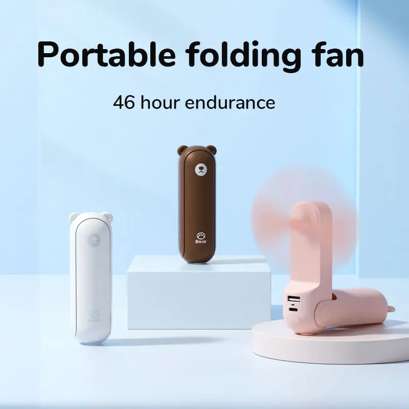 Портативный ручной мини-вентилятор JISULIFE с USB, тихий Карманный охлаждающий ручной вентилятор для офиса и улицы, с подсветкой - Топ-200 товаров с Али