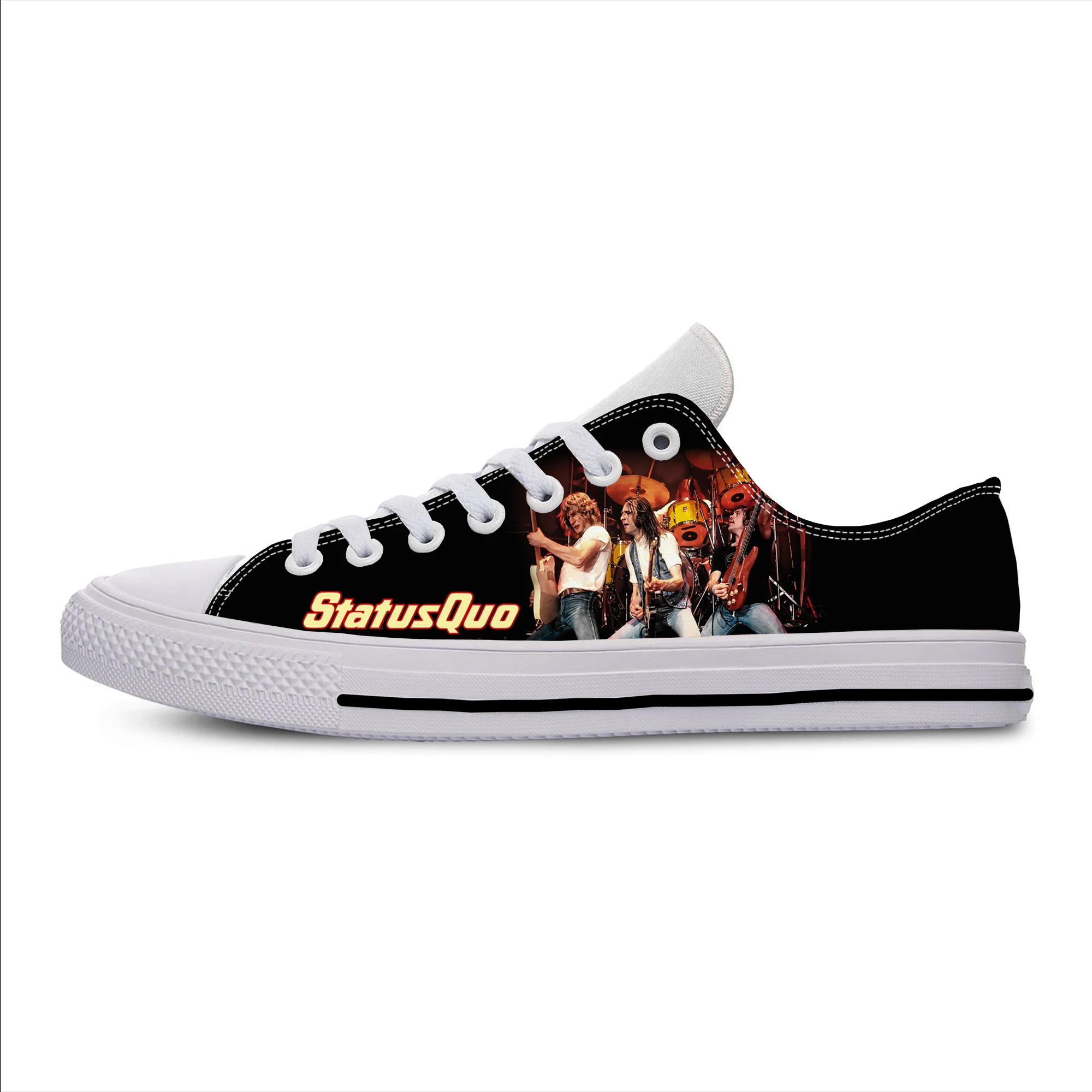 

Status Quo Rock band Low Top Sneakers Mens Womens Teenager Casual Shoes Canvas Running Shoes 3D Print Lightweight shoe