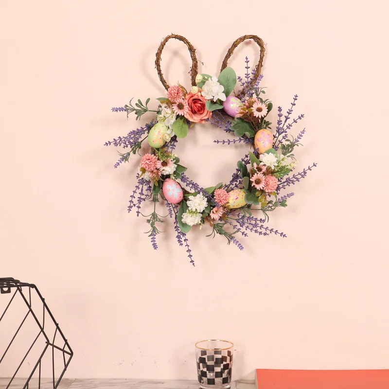 

Easter Artificial Rabbit Wreath Decorations Home Party Door Wall Pendant Holiday Creative Ornaments Wreath Product