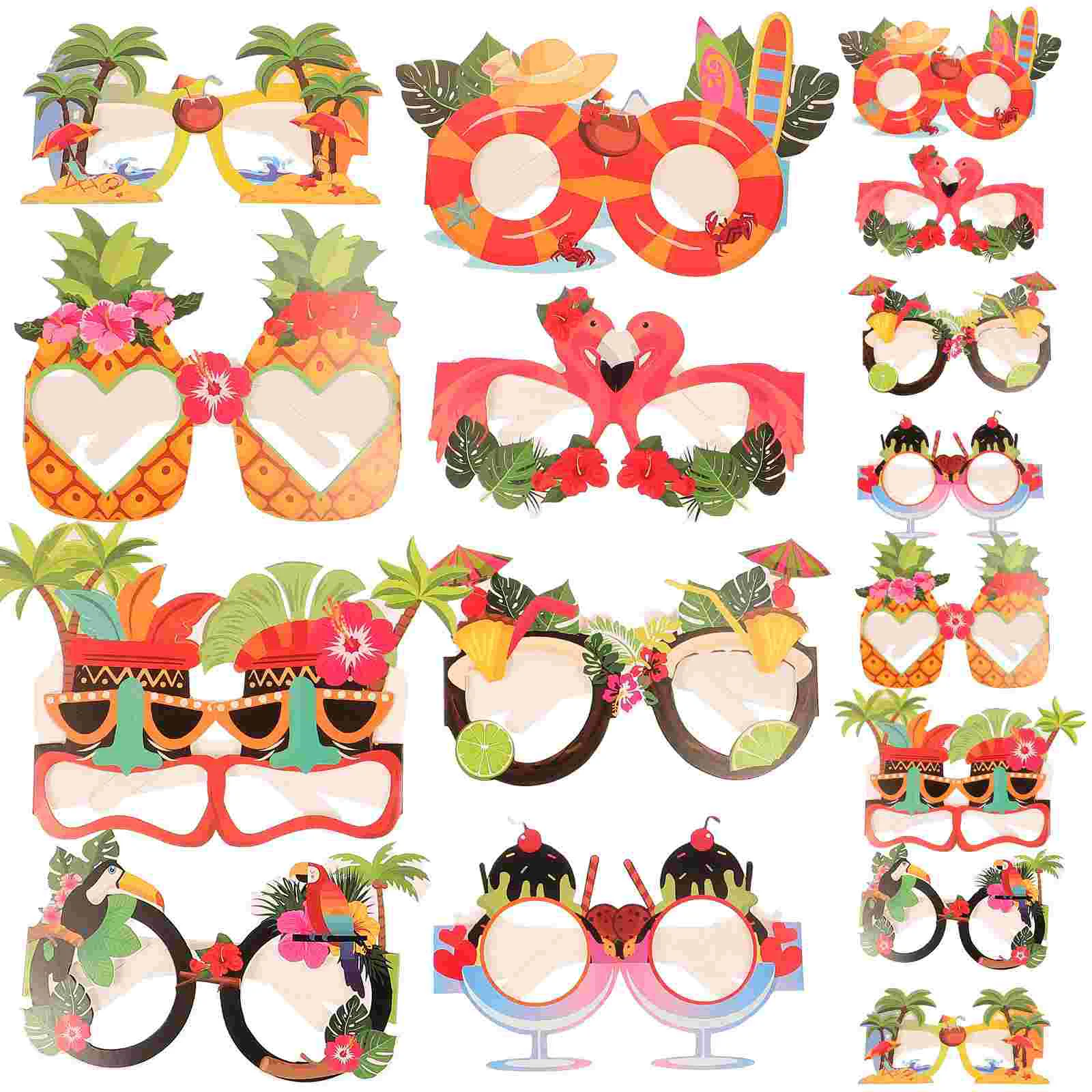 

24 Pcs Ice Cream Decorations Accessories Party Photo Glass Frames Glasses For Adults Paper Funny Sunglasses Luau Banquet