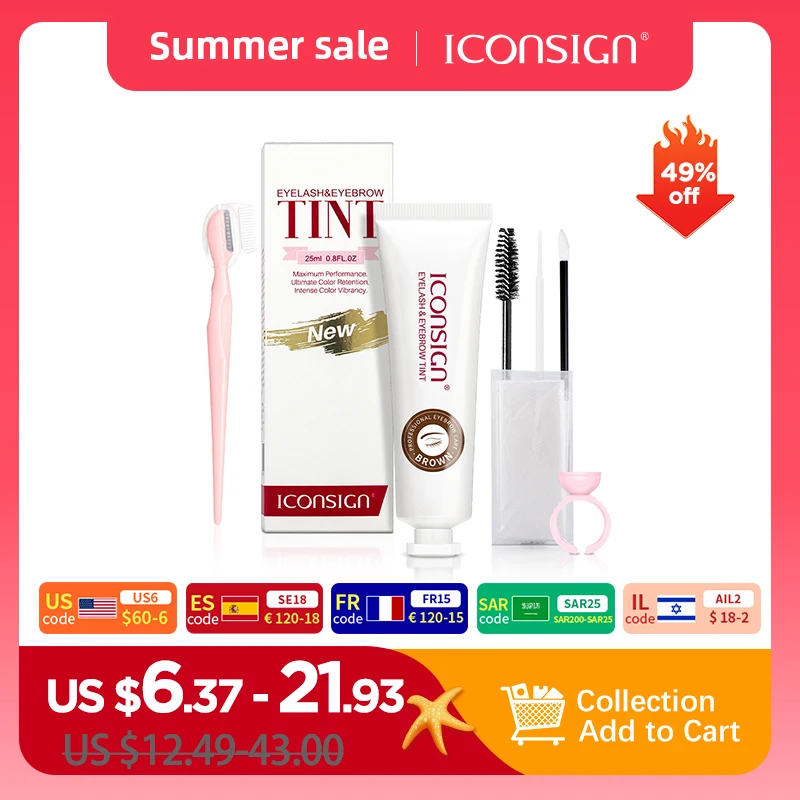 ICONSIGN Lashes Eyebrow Tint Kit Professional Fast Perming Dye Brow Mascara Tattoo Cream Waterproof Long Lasting 60 to 90 Days
